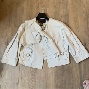 Coach crop jacket with bow